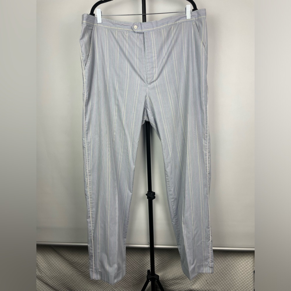 Christian Dior Monsieur Pastel Blue Colorful Pin Striped Pleated Pants‎